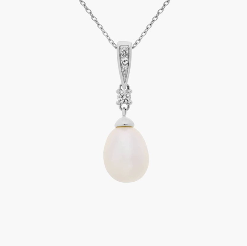 Freshwater Pearl &amp; White Topaz Necklace