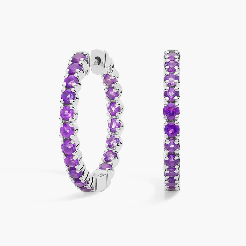 Amethyst Hoop Earrings
