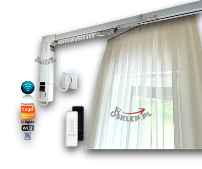 Karnisz elektryczny + firanka na wymiar :: 300 cm