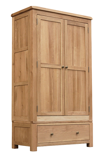 Brooklyn Oak 2 Door & 1 Drawer Double Wardrobe