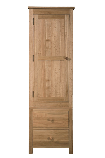 Regent Oak 1 Door + 2  Drawer Single Wardrobe