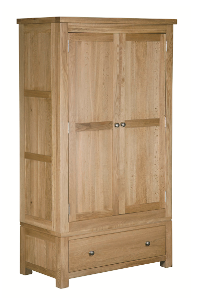 Regent Oak 2 Door + 1 Drawer Double Wardrobe