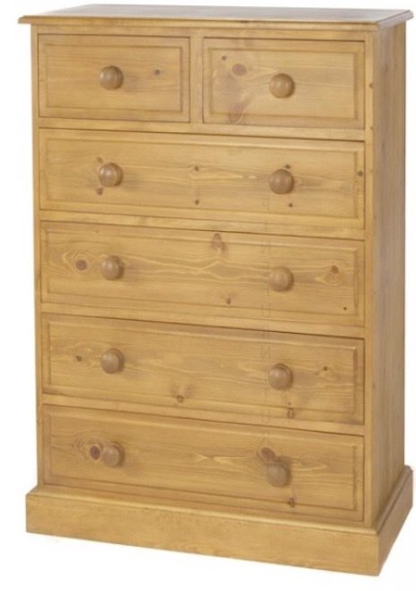 Essex Pine 36" 2 Over 4 Big Deep Chest of Drawers