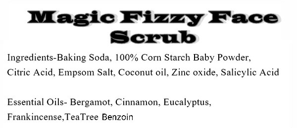 Magic Fizzy Face Scrub - Zinc/Salicylic Acid +Essential oils 4oz