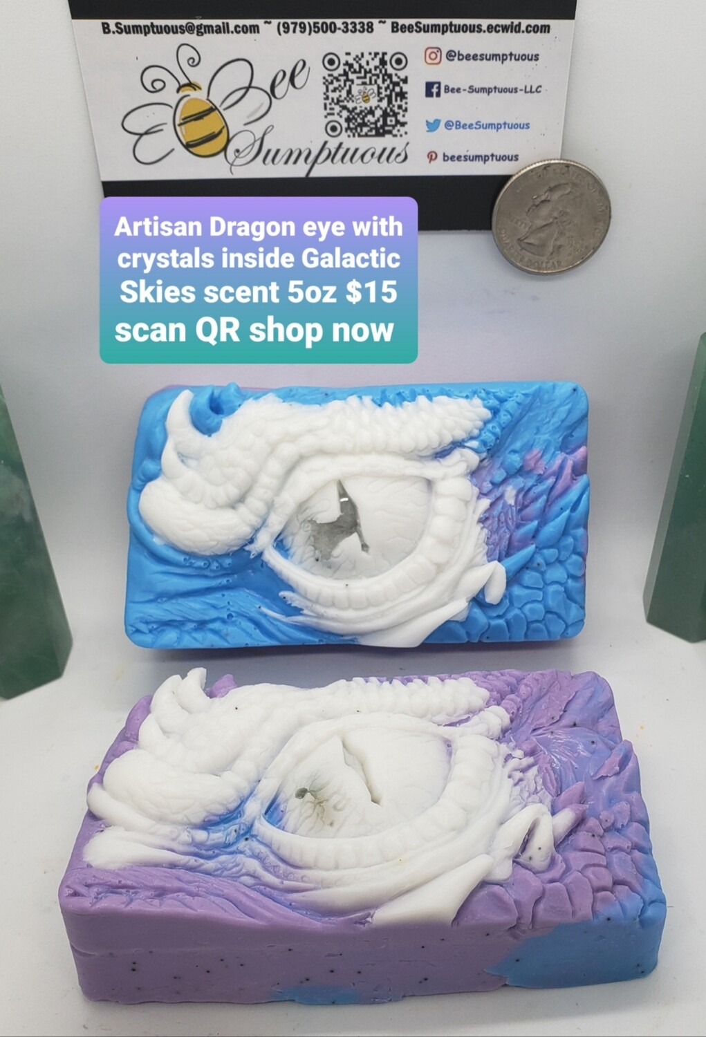 MP Choose your mold Soap with Healing Crystal inside 2-5oz available 