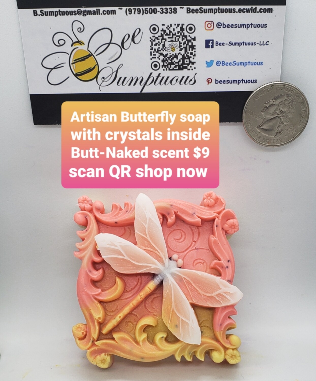 MP Choose your mold Soap with Healing Crystal inside 2-5oz available 