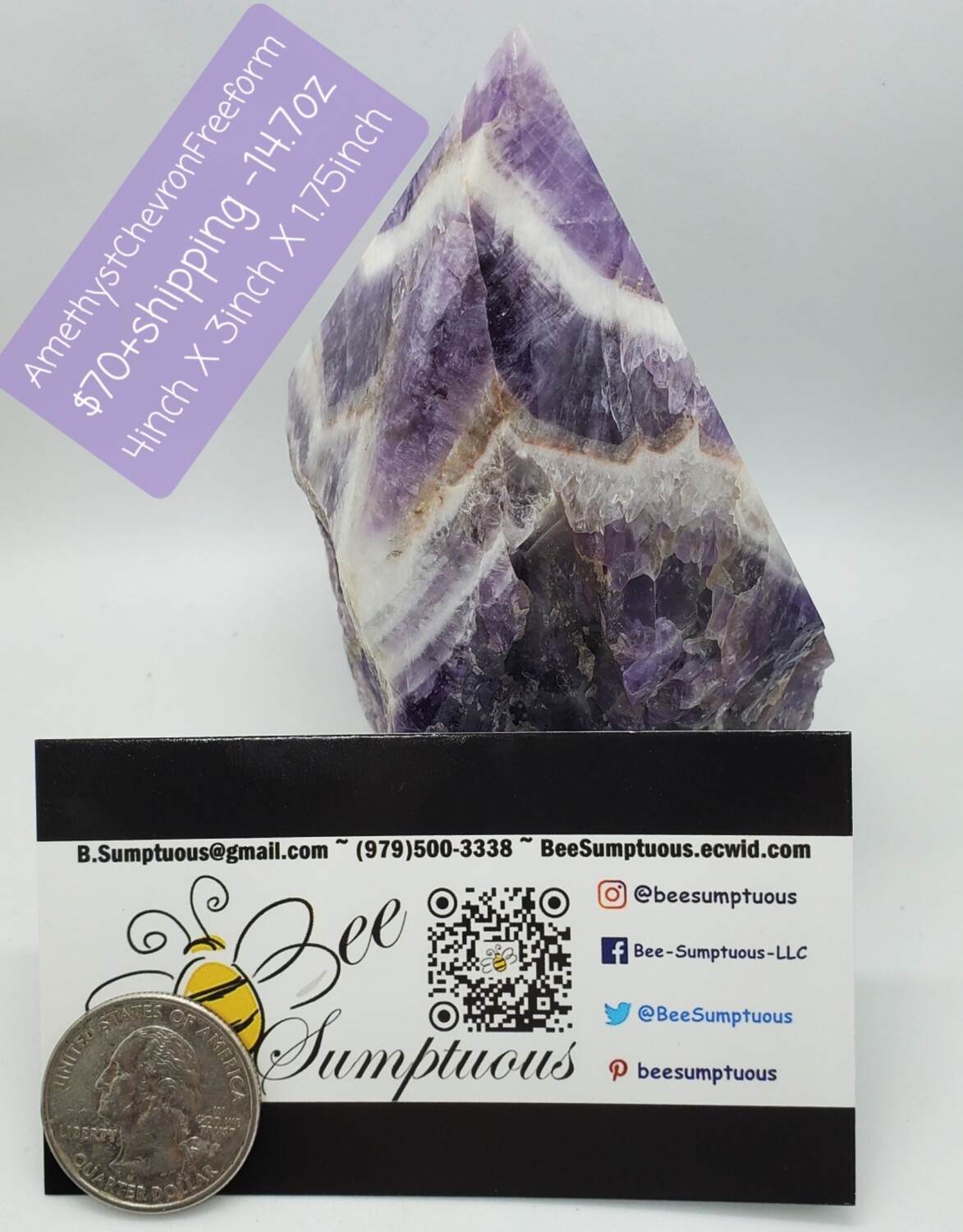 Chevron Freeform Amethyst 14.7oz