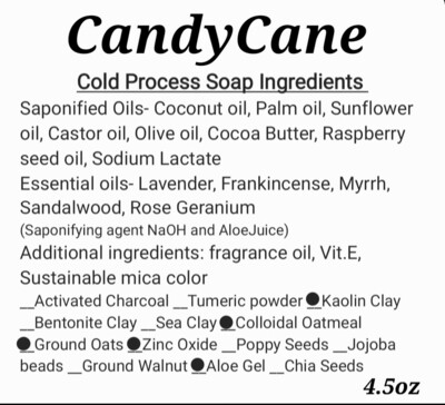 "Peppermint CandyCane" Moisturizing 1 bar