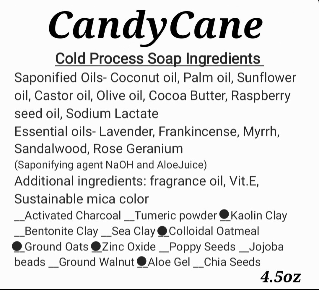 &quot;Peppermint CandyCane&quot; Moisturizing 1 bar