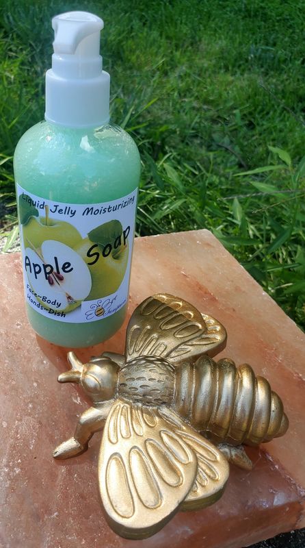 Apple Soap Liquid Jelly Dish-Hand-Face-Body 8oz