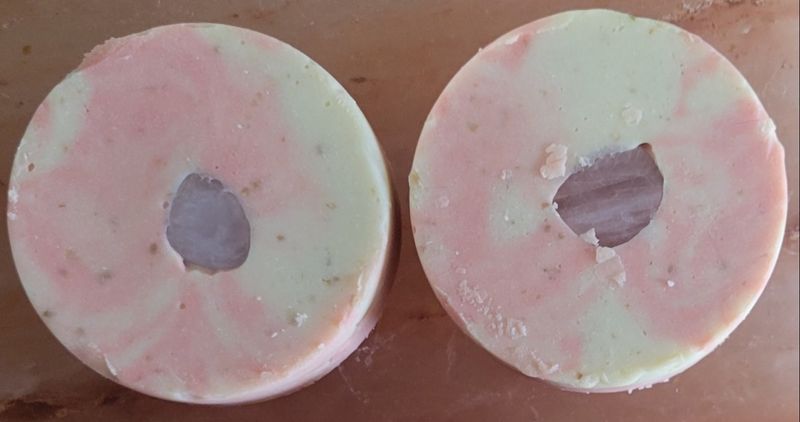 &quot;Rose Quartz&quot; scent exfoliating bar w/Rose Quartz crystal