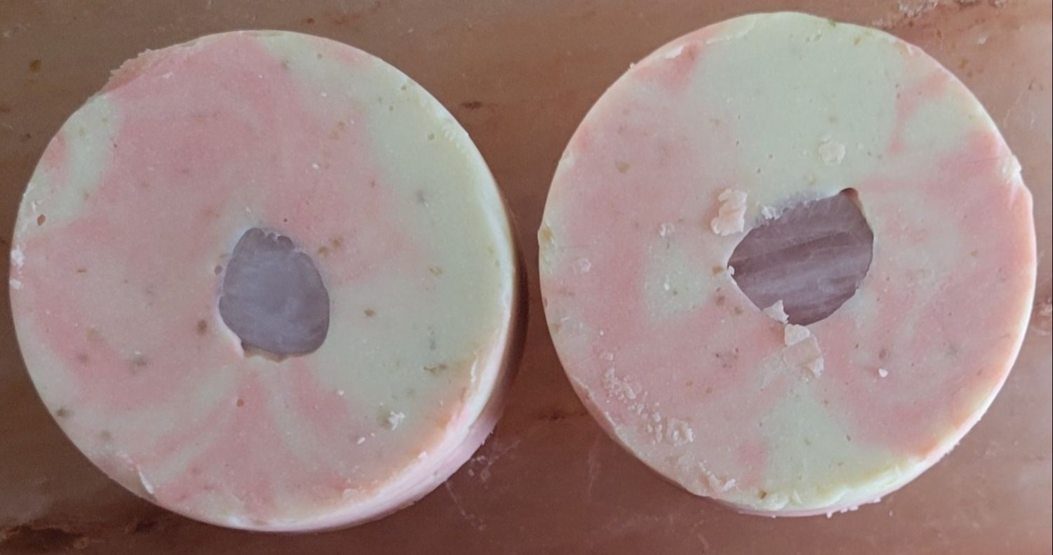 &quot;Rose Quartz&quot; scent exfoliating bar w/Rose Quartz crystal