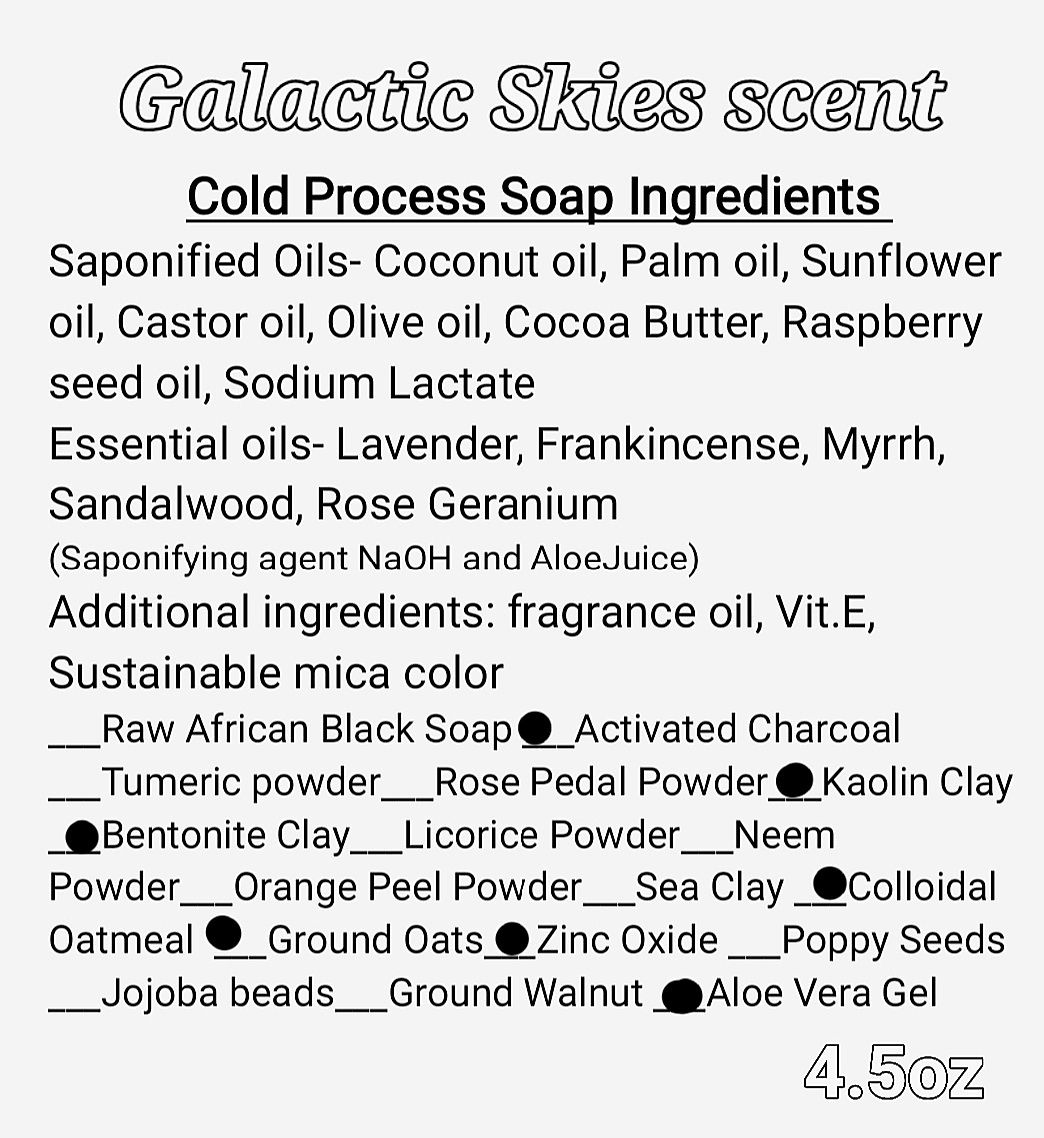 &quot;GalacticSkies&quot; Moisturizing soap 1bar