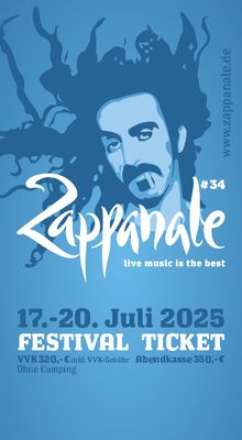 Festival Ticket - Zappanale 2025, 17.-20. Juli 25-100