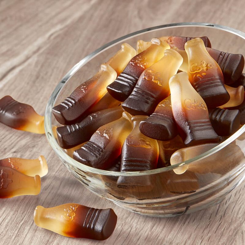 Vegane Cola-Fläschchen Fruchtgummi