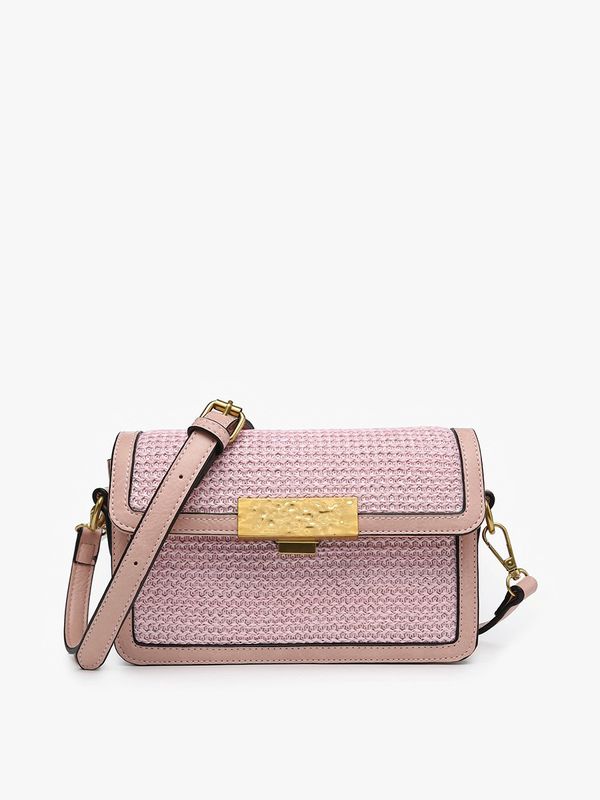 Elizabeth Straw Crossbody Pink