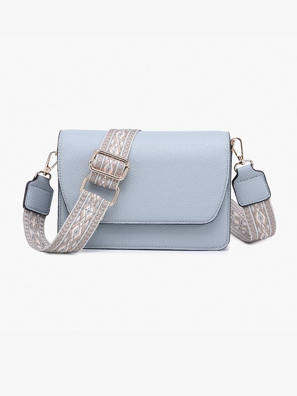 Noah Flapover Crossbody w/ Guitar Strap Dusty Blue