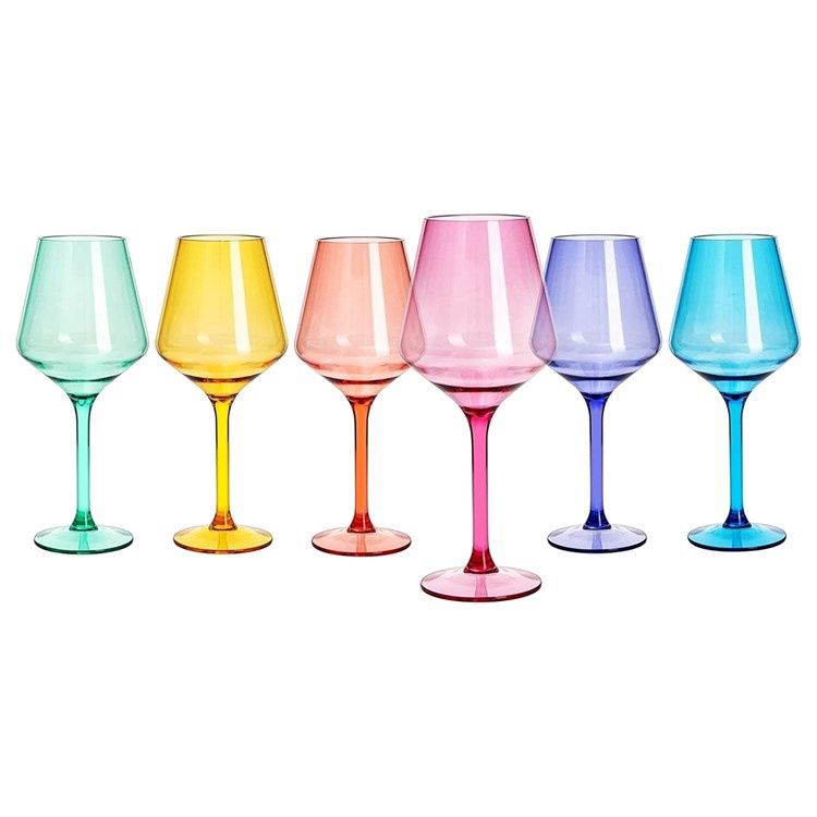 Set of 6- Unbreakable Colored Stemmed