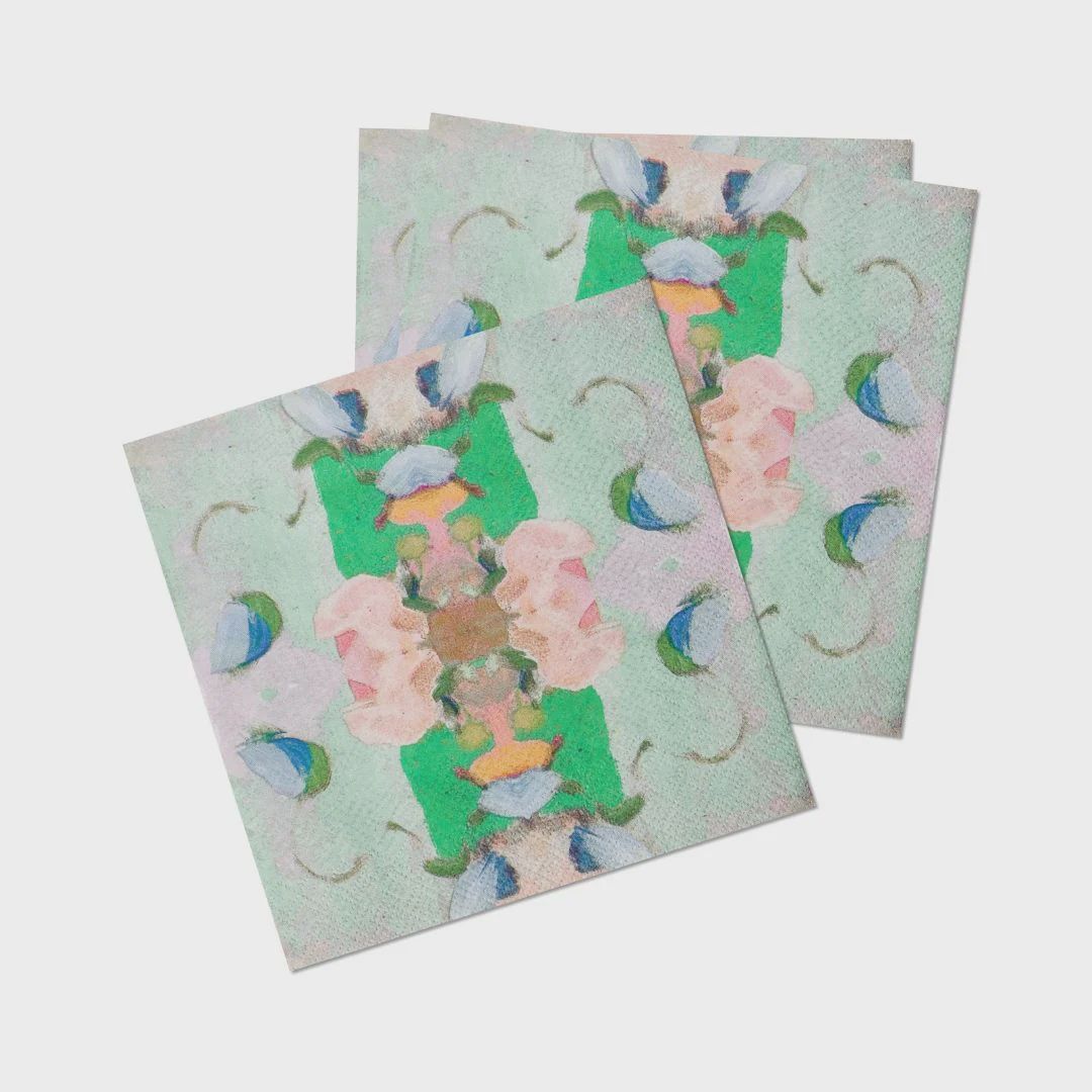 Monet&#39;s Garden Green Cocktail Napkins