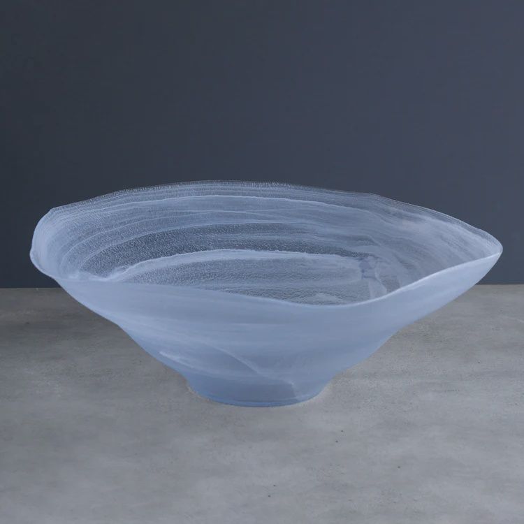 Glass Alabaster Wave  Large Bowl