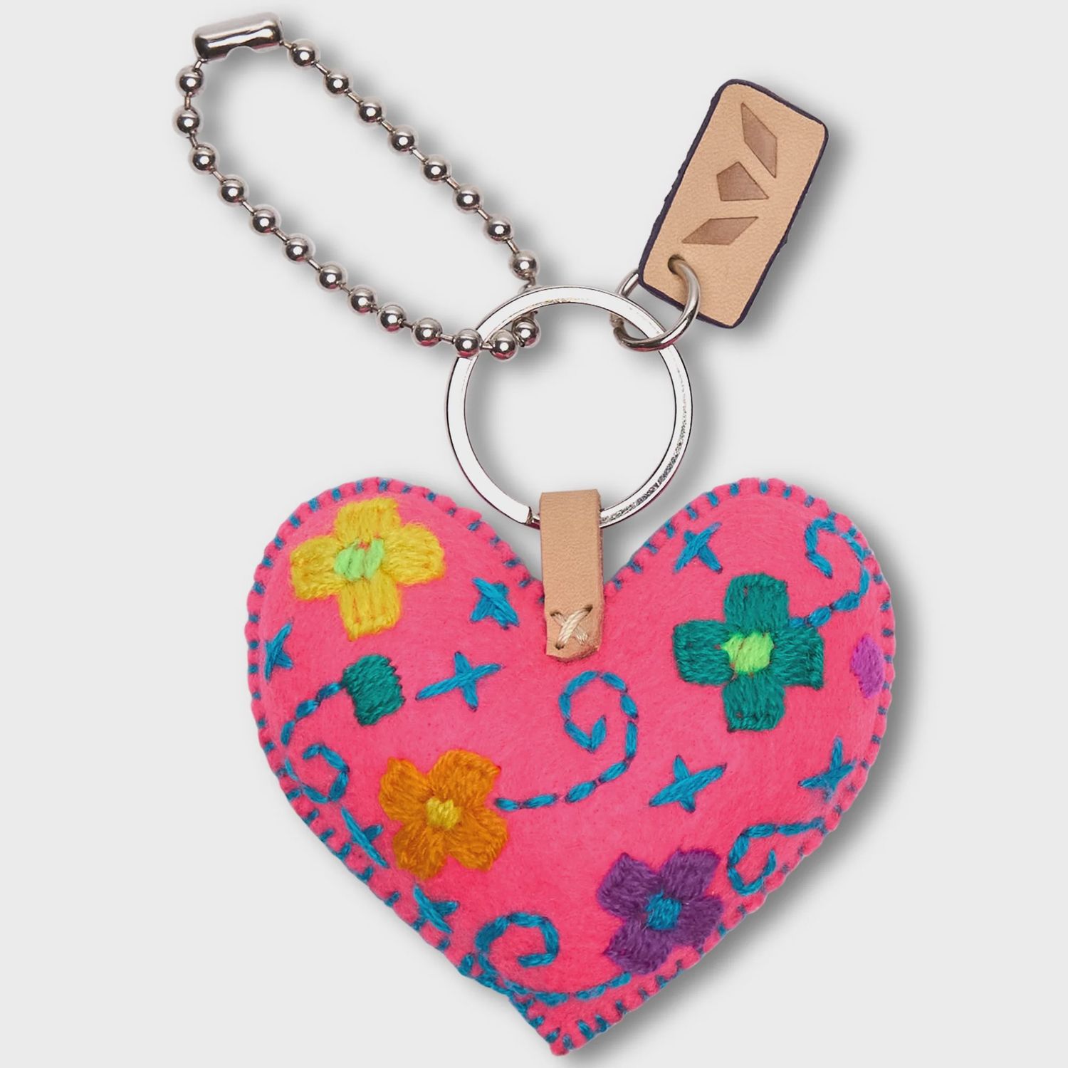Heart Charm Felt, Colour: Pink