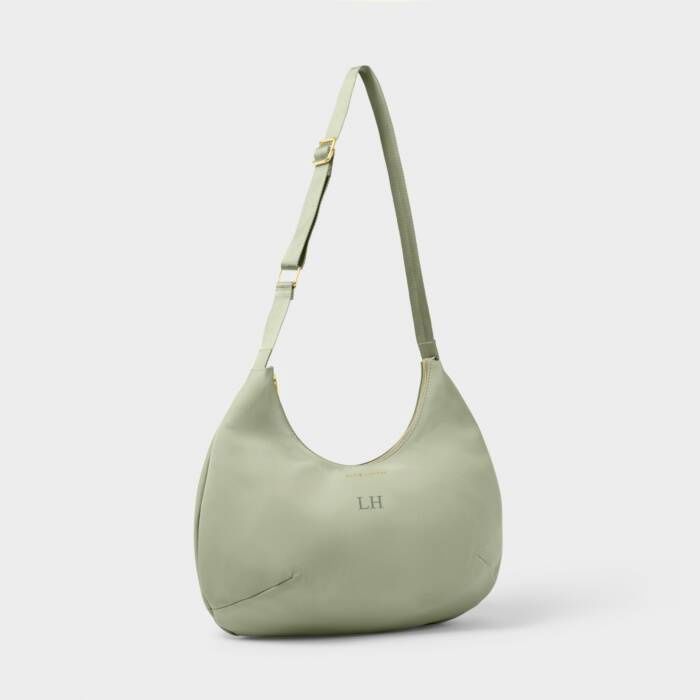 Nylon-Luxe Sling Shoulder Bag, Color: Matcha