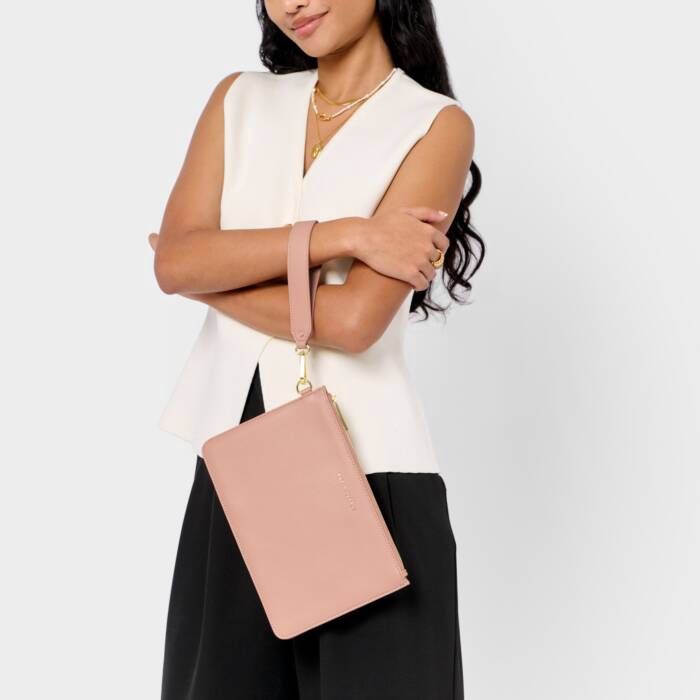 Hallie Wristlet Pouch, Color: Blossom Pink