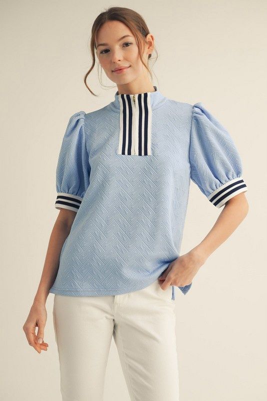 Mabel Top, Size: Small, Color: Blue