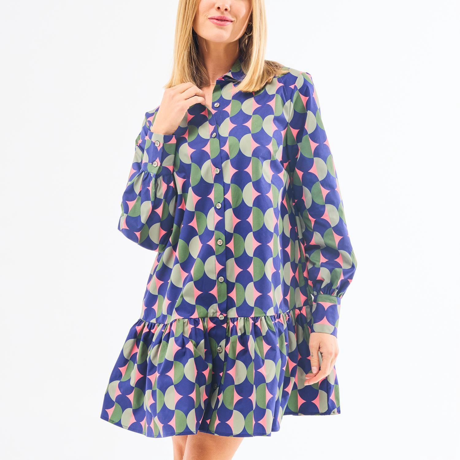 Fiona Dress, Color: Polka Dot Pops, Size: XS