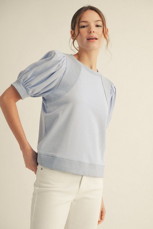 Victoria Top, Color: Powder Blue, Size: Small