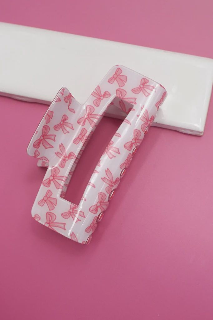 Jumbo Bow Hair Claw, Color: Off White