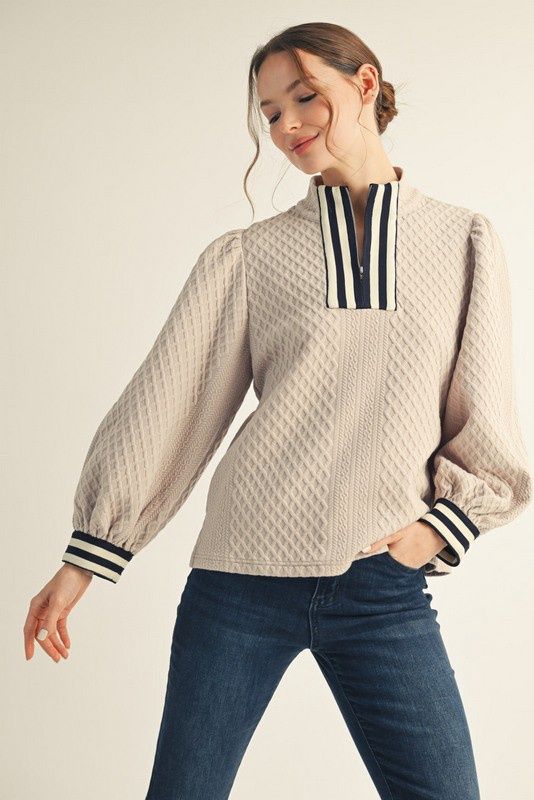 Clarissa Top, Color: Beige, Size: Small