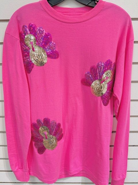 Sequin Turkey on Pink