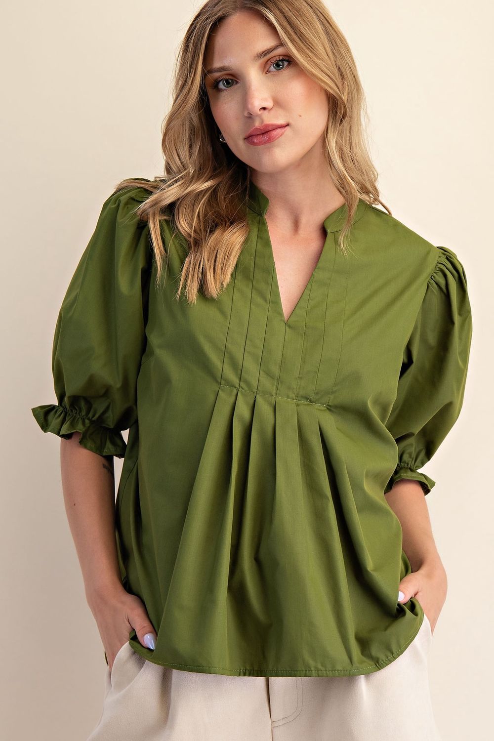 Lindy Top, Color: Olive, Size: Small