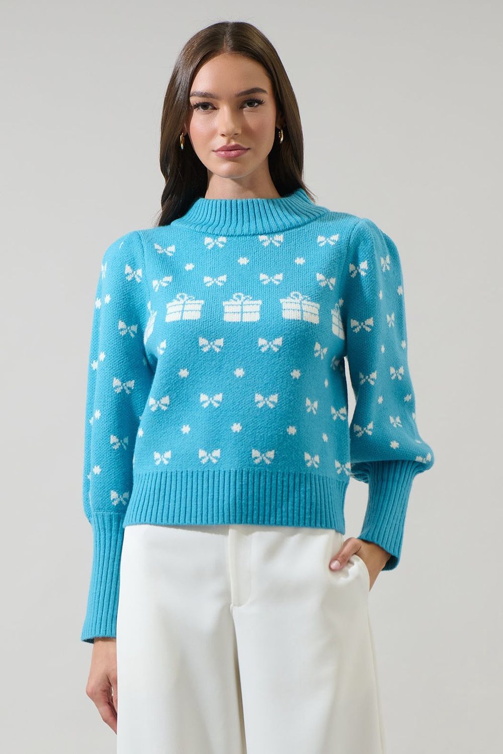 Agnes Bow Mock Sweater
