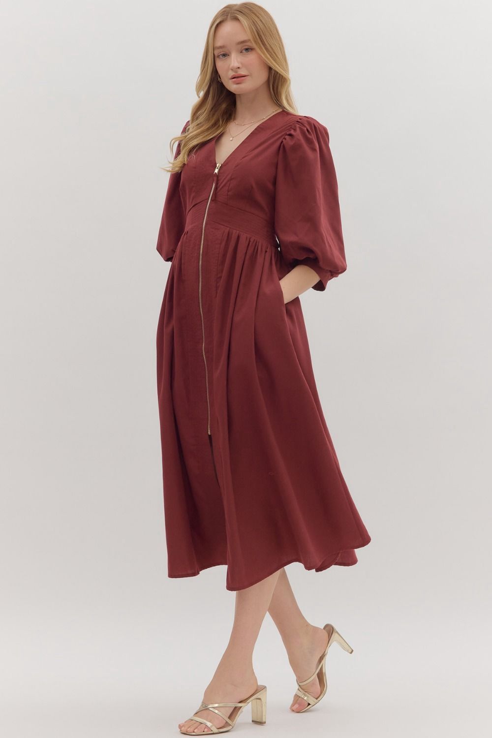 Loretta Dress, Size: Small, Color: Garnet