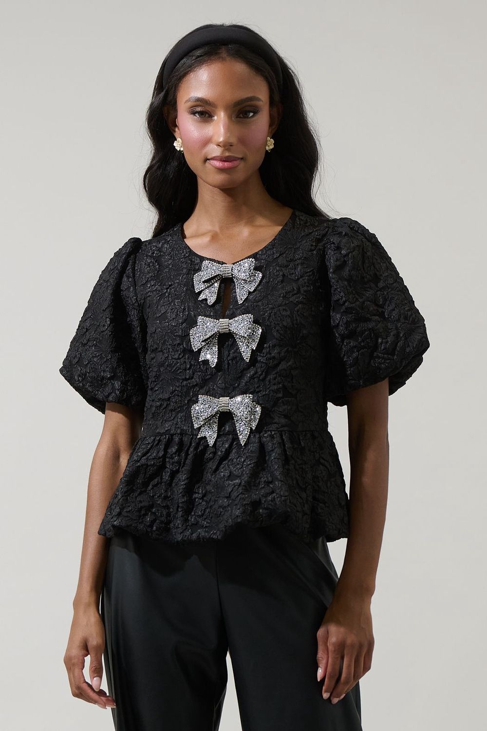 Arielli jacquard bow top