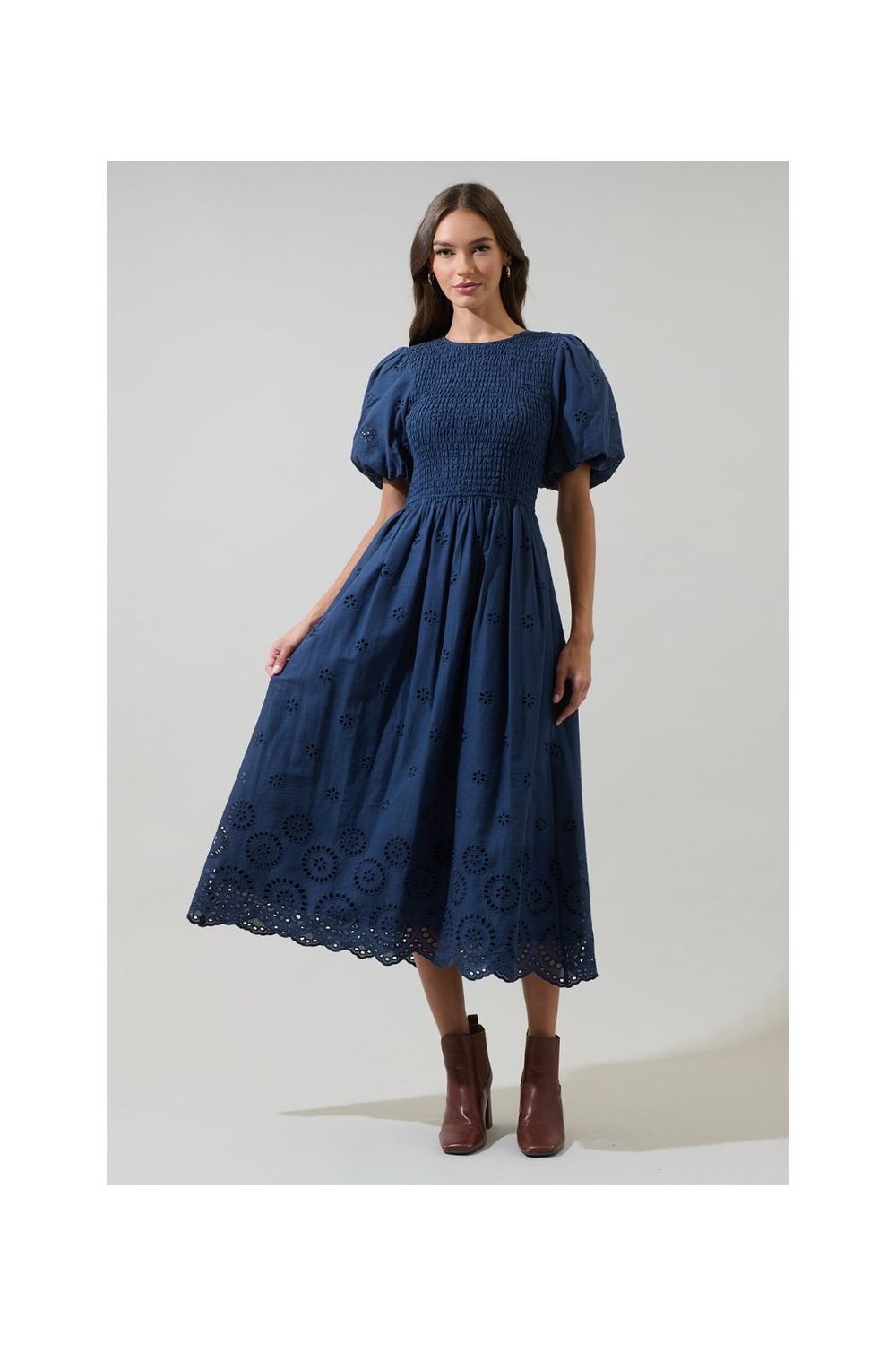 Deana Eyelet Midi Dress