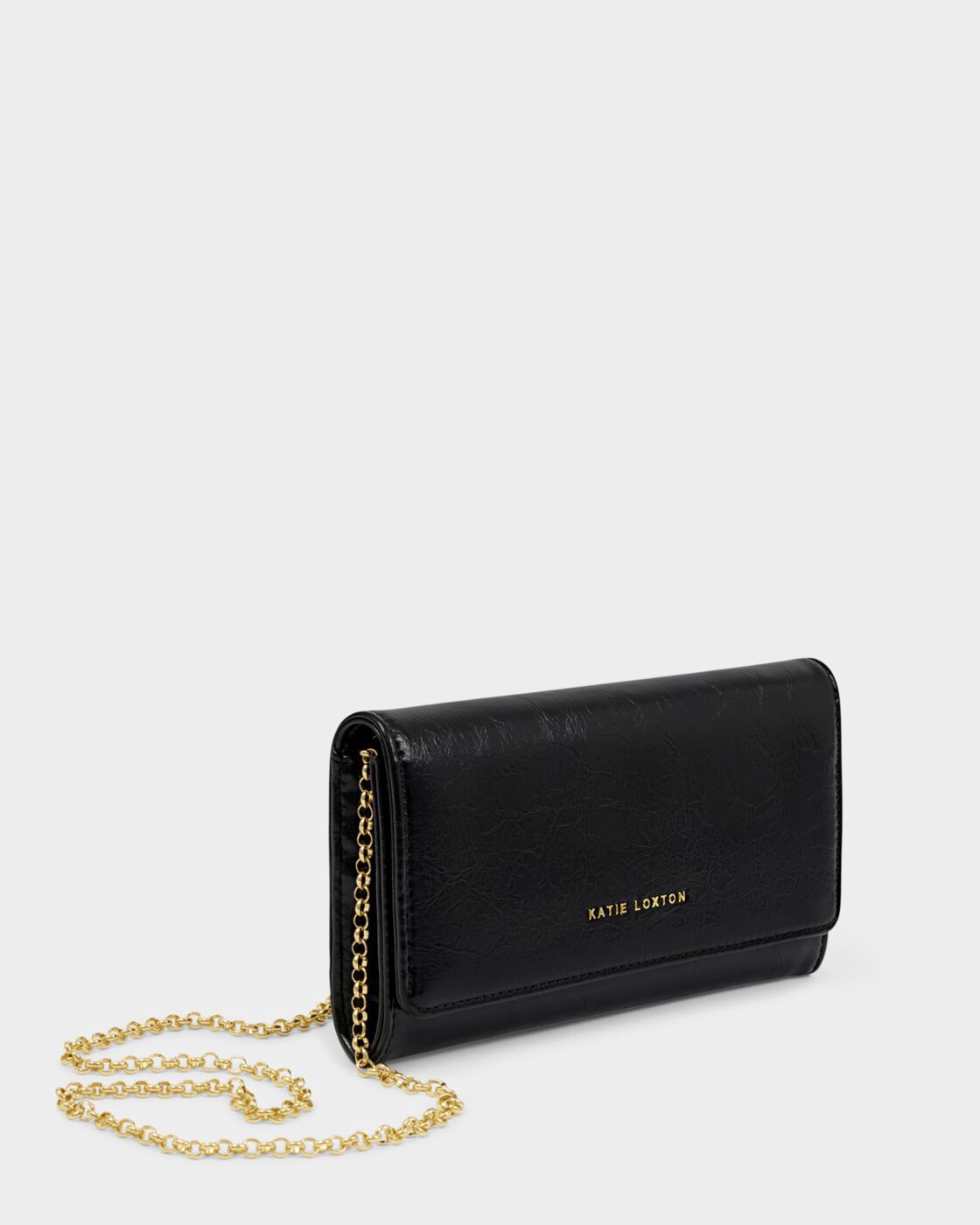 Zea Patent Crackle Crossbody Purse, Color: Black