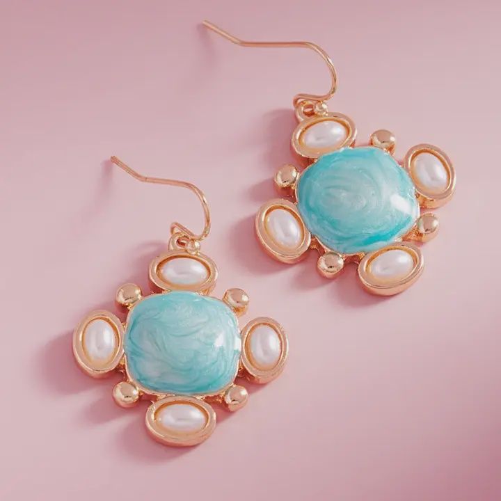 Square Pearlized Earrings
