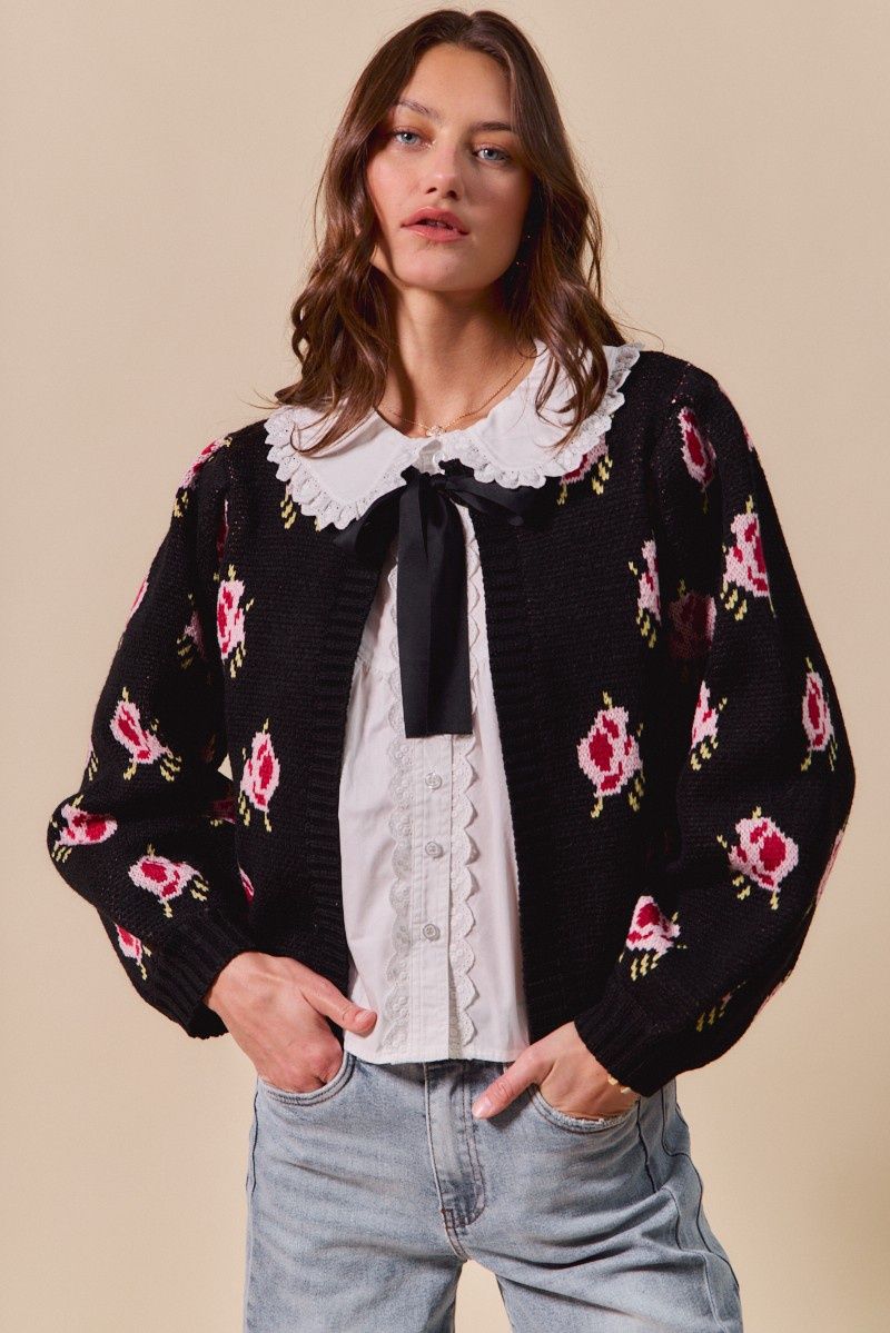 Floral Pattern Cardigan