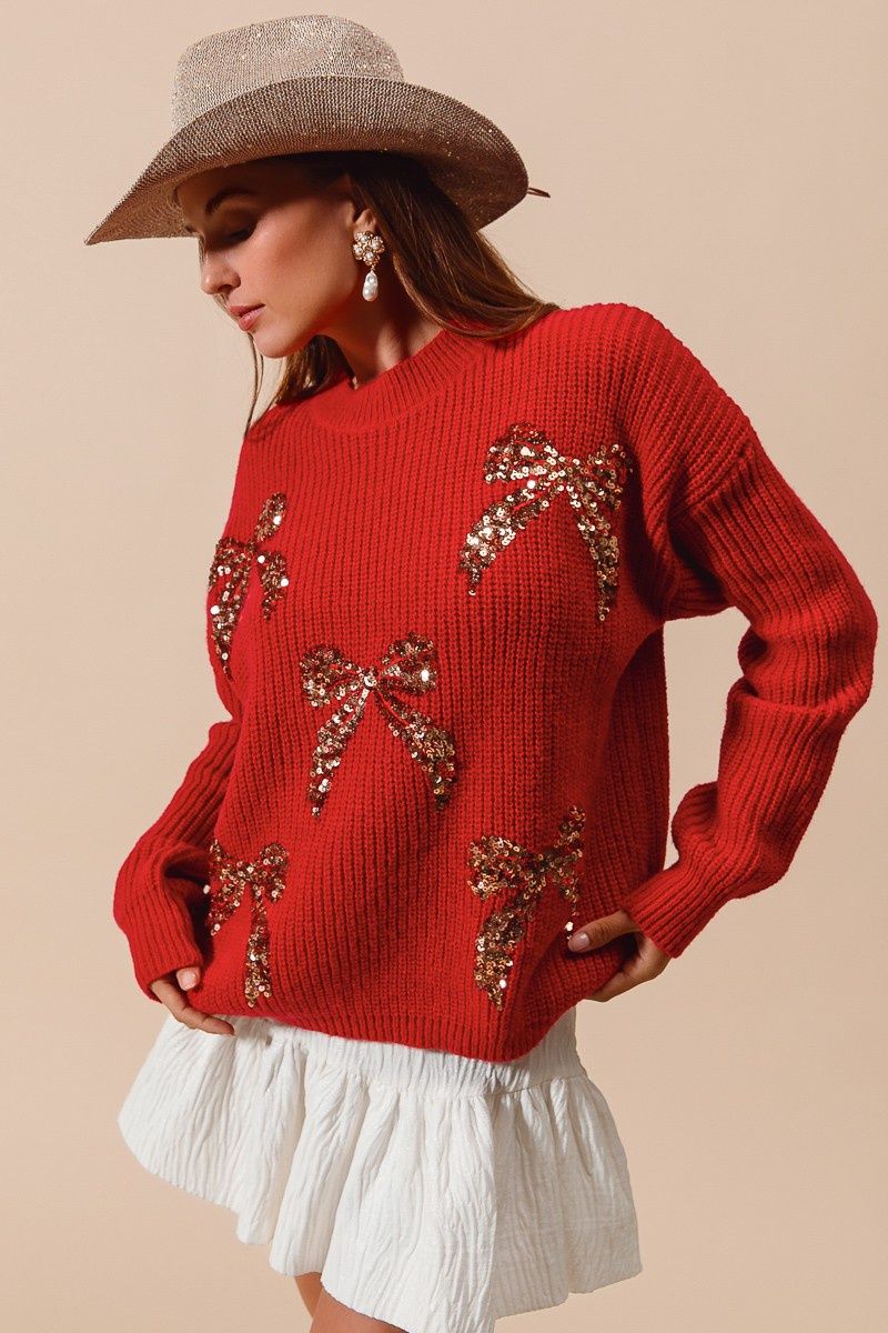 All Over Ribbon Sweater