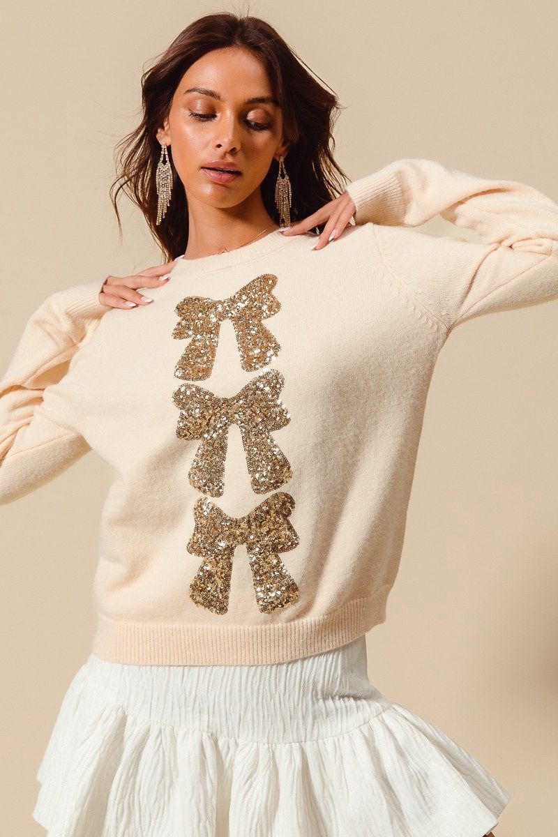 Sequins Bow Sweater