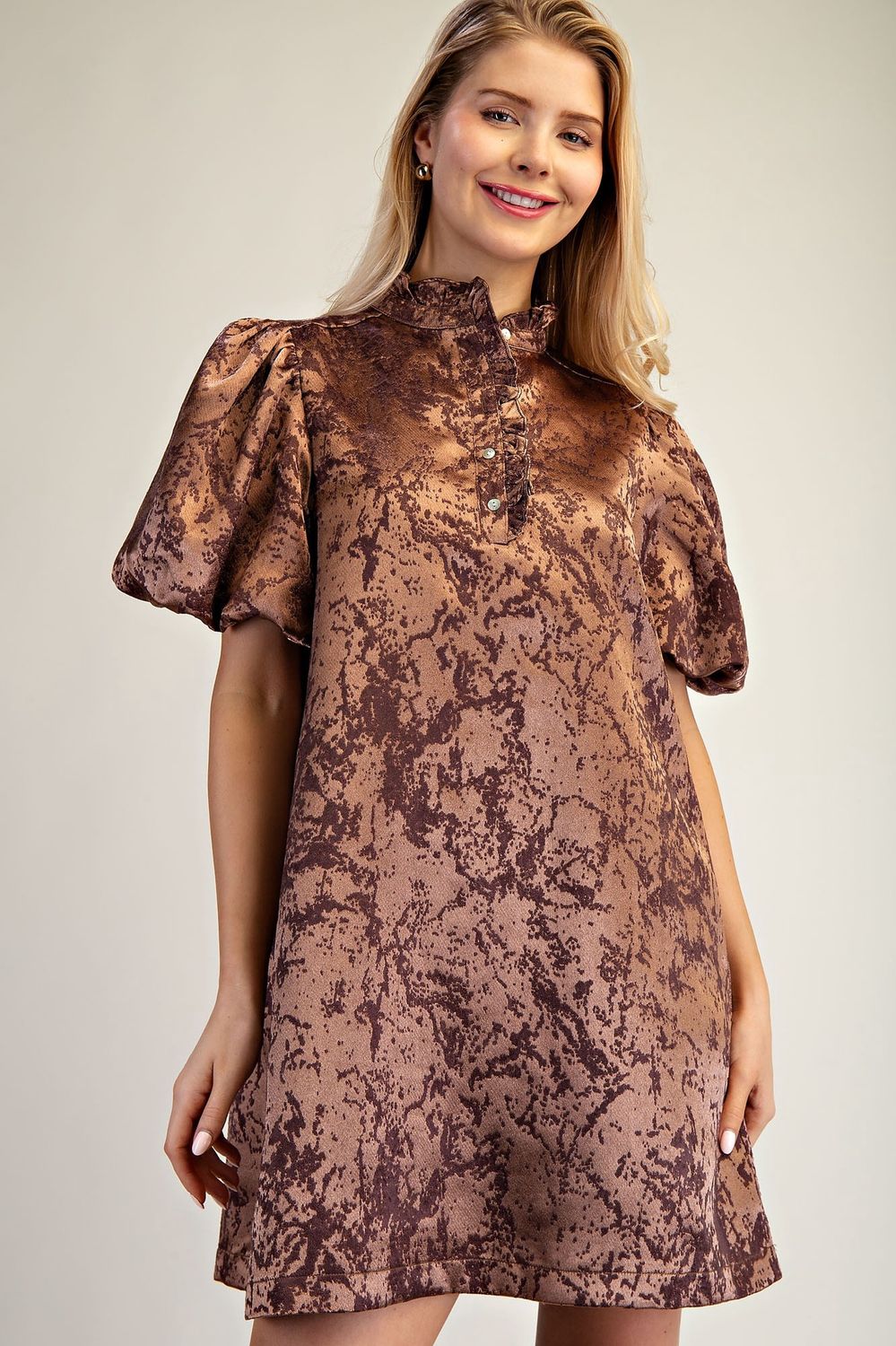 Jessica Mini Dress, Color: Brown, Size: Small