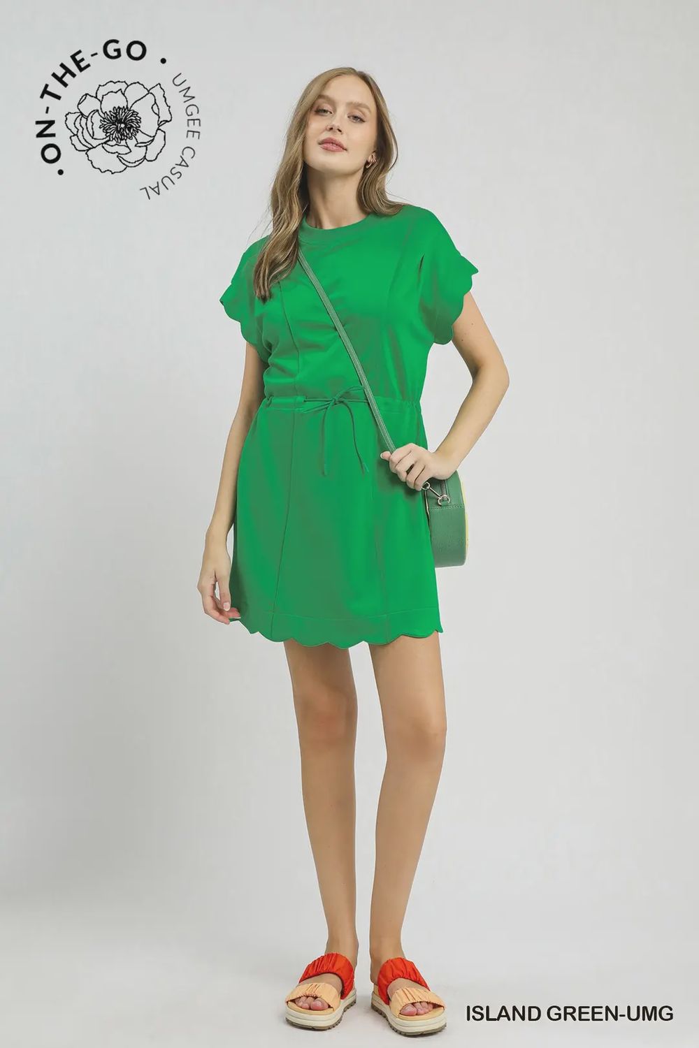Candee Drawstring Dress, Color: island green, Size: small
