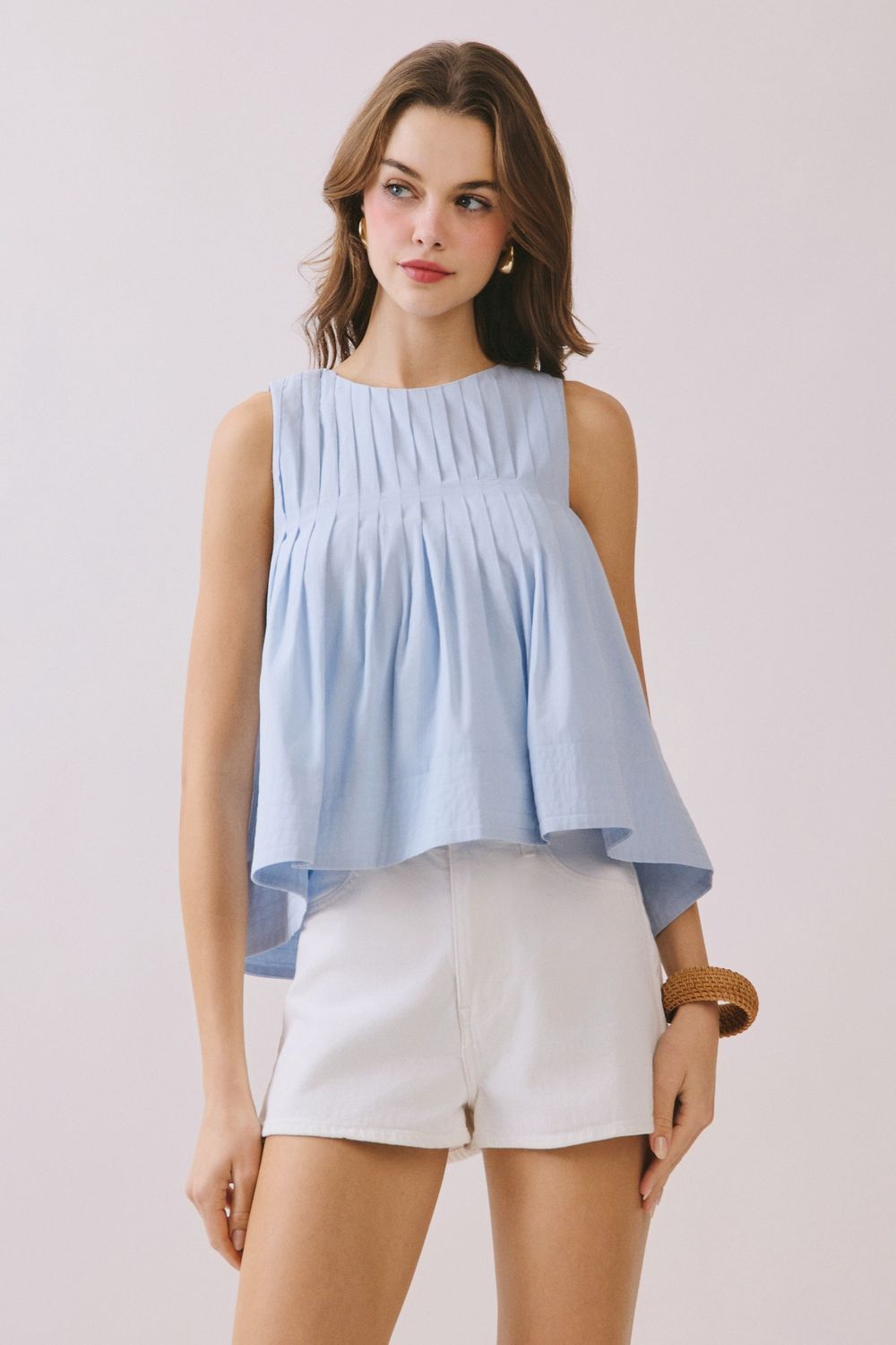 Melisa Top, Color: Baby Blue, Size: Small