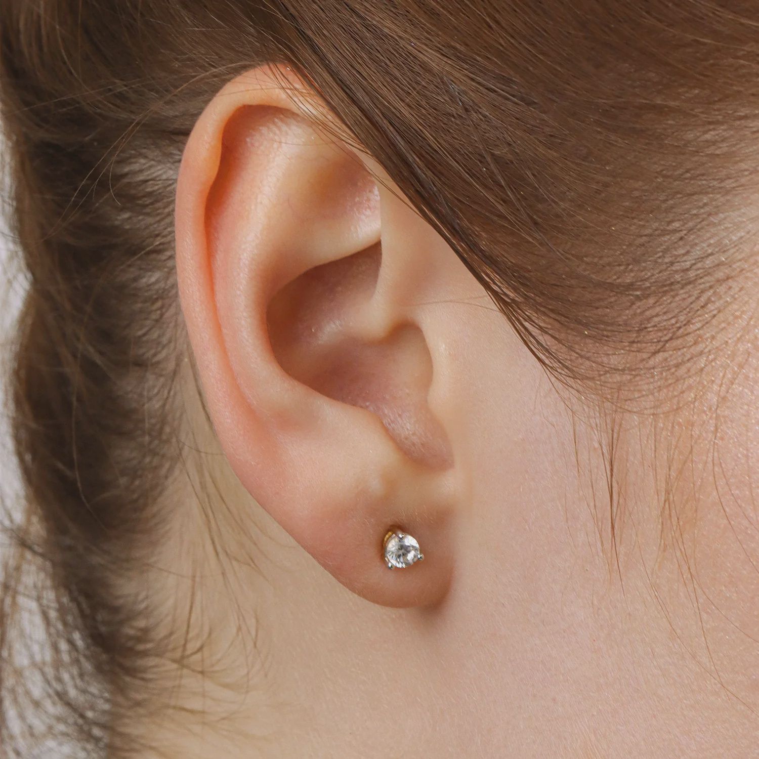Lab-Grown .33CT 3 Prong Stud Earrings