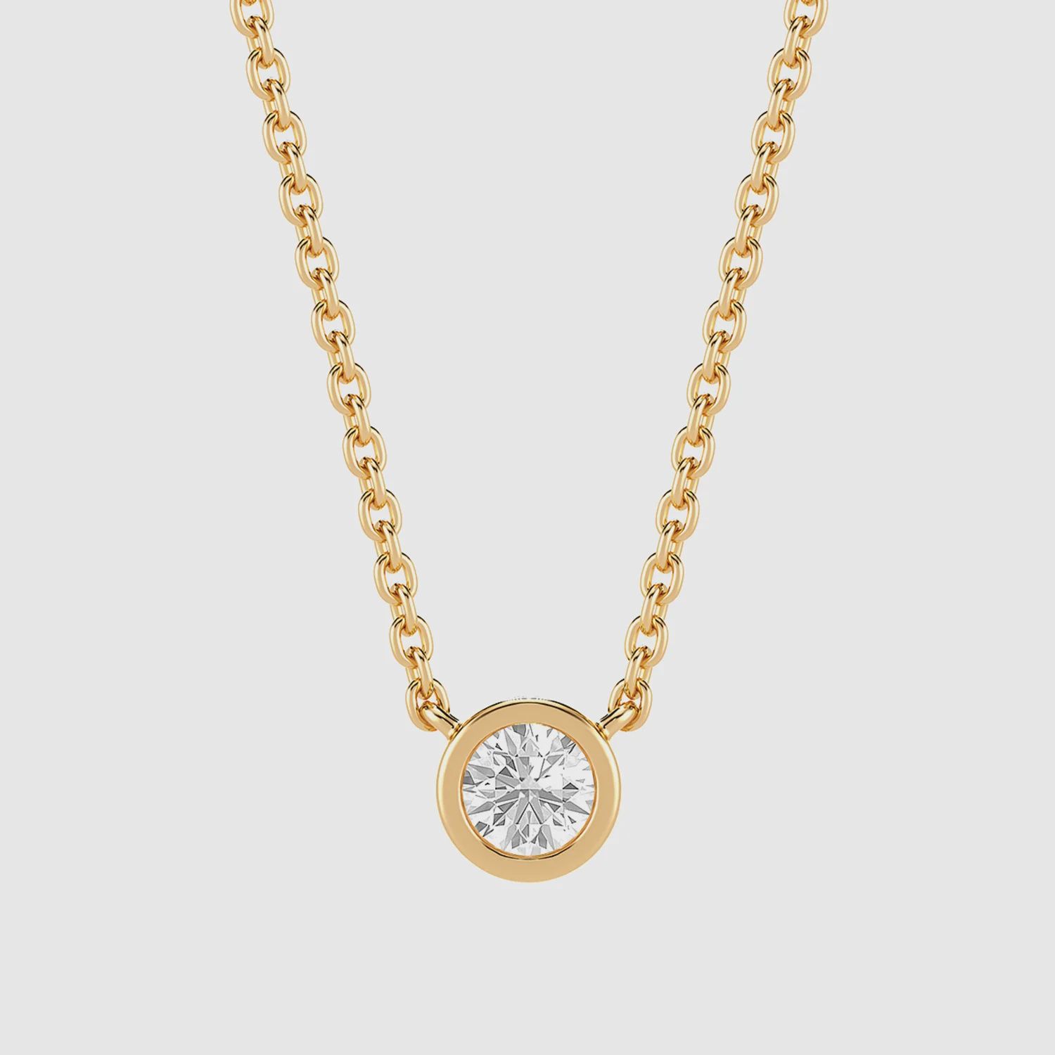 Lab-Grown .20 CT Signature Bezel Pendant Necklace