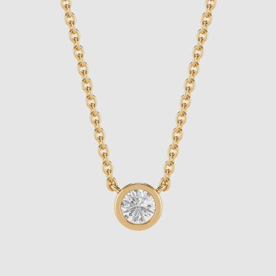 Lab-Grown .20 CT Signature Bezel Pendant Necklace