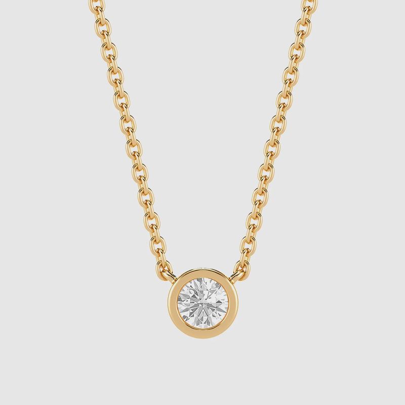 Lab-Grown .20 CT Signature Bezel Pendant Necklace